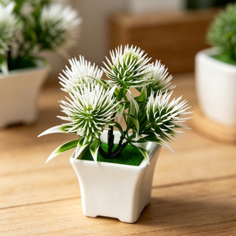 Artificial For MINI Pine Needle Grass Plant for Home Office Decor 15.5cm