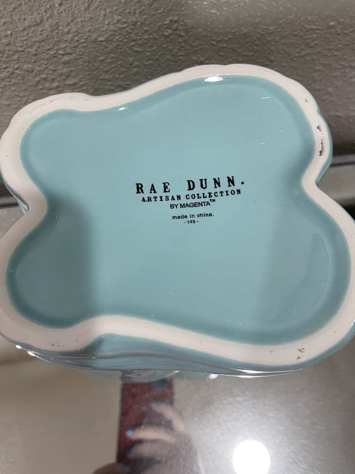 Rae Dunn FRESH HERBS Ceramic Rain Boot Herb Planter 6” Aqua