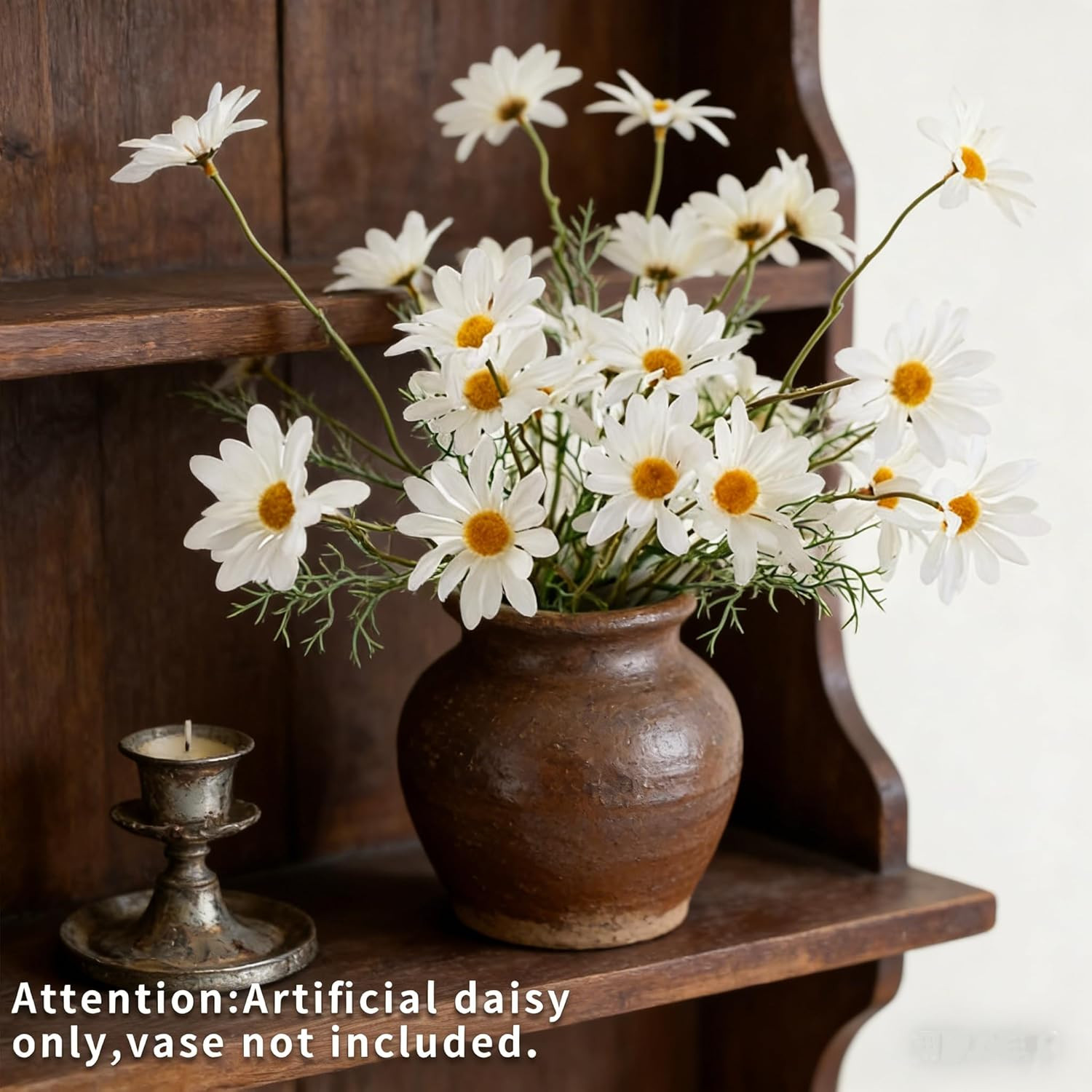 Artificial Daisy Flowers, 10 Bundles Silk Gerber Daisies Bulk, 50 Heads Fake Wil