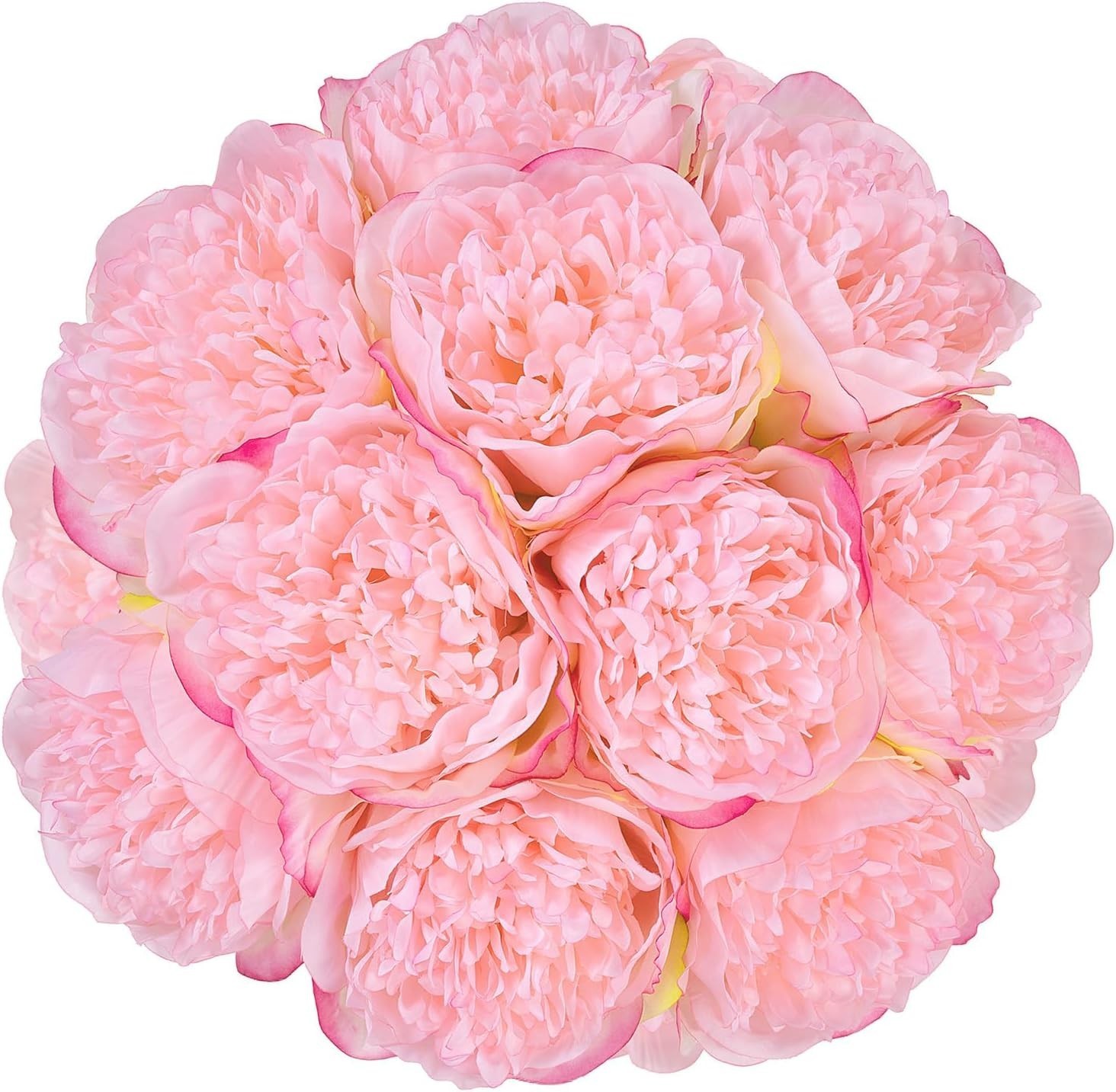 U’Artlines 2 Bouquet 10 Heads Artificial Peony Silk Flower Leaf Home Office