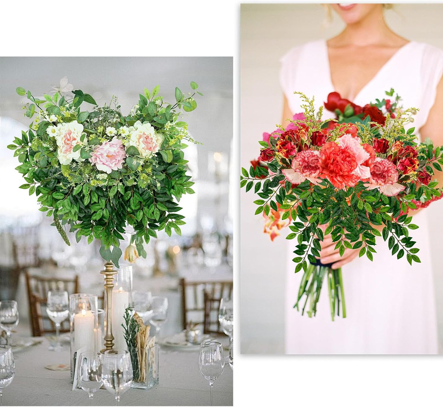 30 Bundles Faux Greenery Stems for Wedding Decor, Centerpieces & Home Use