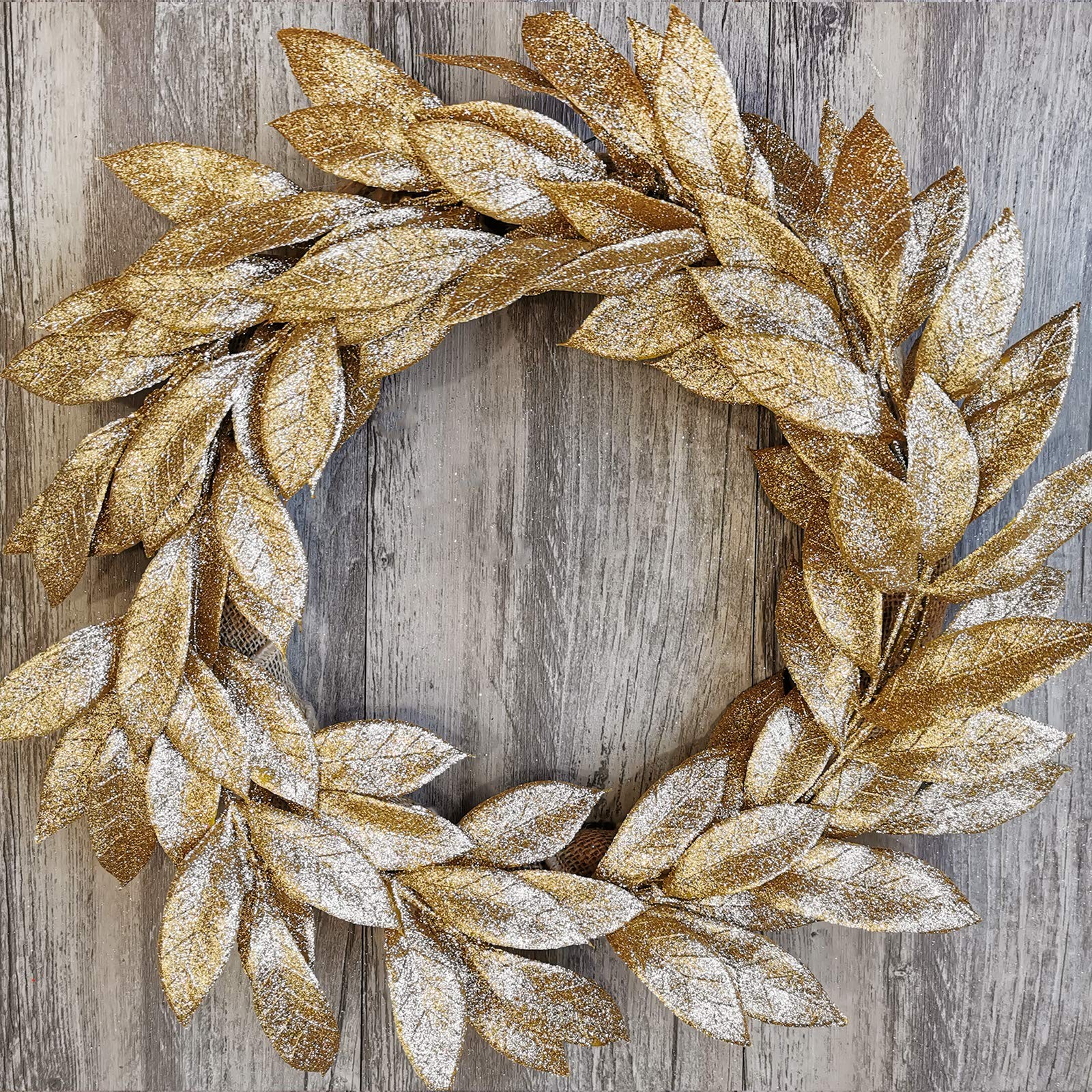 20 Pieces Gold Glittered Artificial Leaf Spray Picks 12″ Tall for Christmas W…