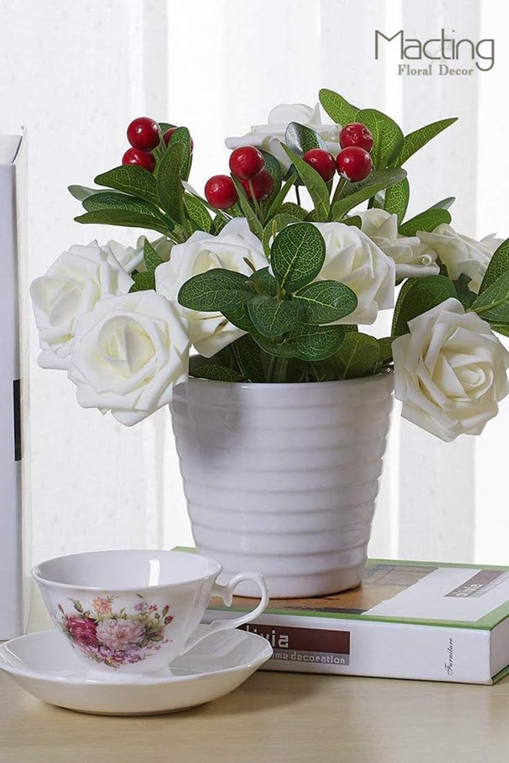Artificial Flower Roses 30PCS Real Looking Fake Roses with Stem Foam Flowers …
