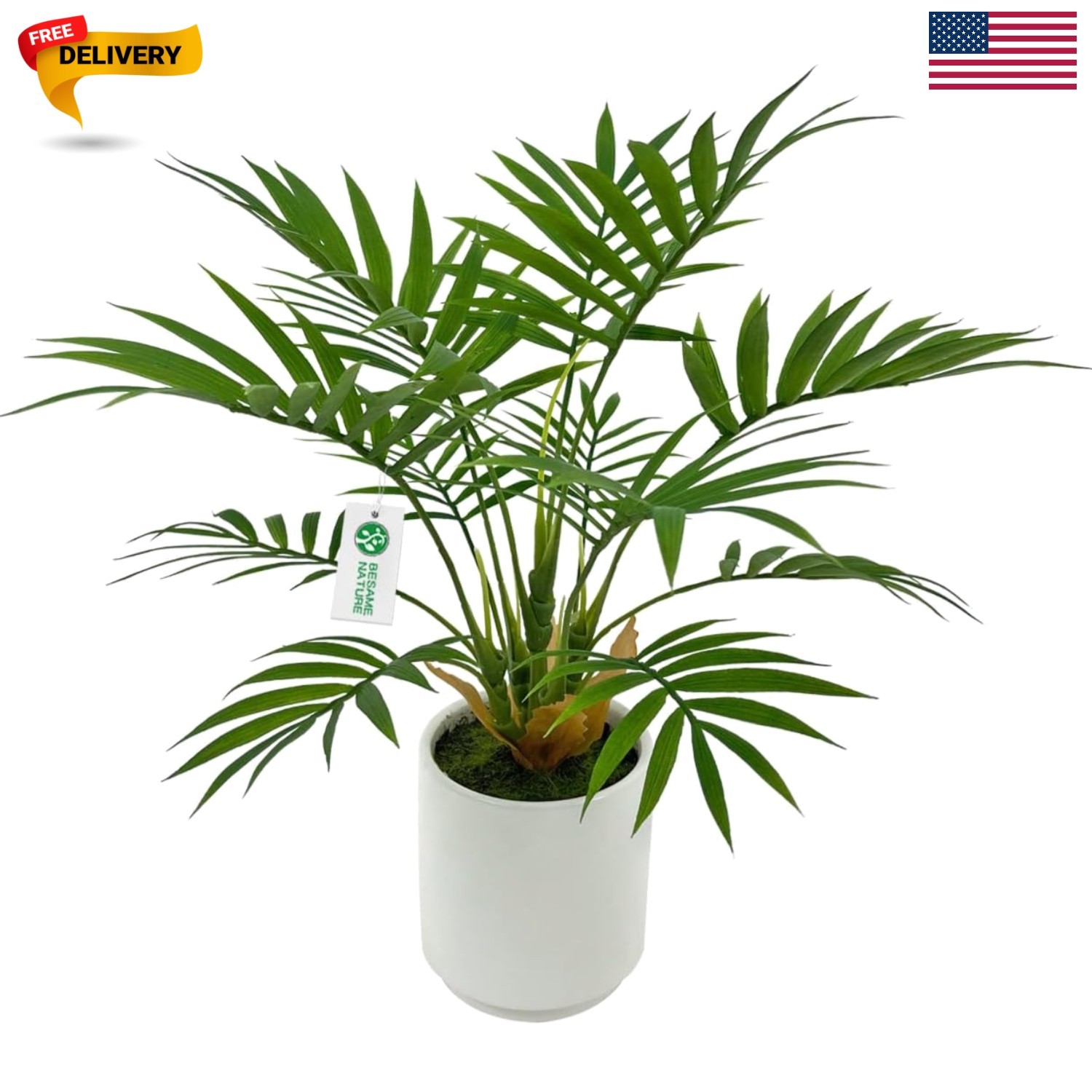 Elegant 12″ Artificial Palm Tree with White Planter – Perfect Housewarming Gift