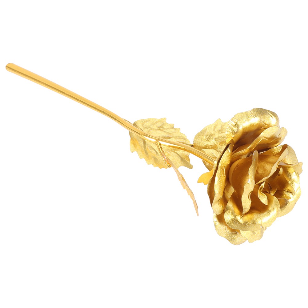 (Golden)24K Gold Foil Flower Artificial Rose Valentine Day Romantic Gift