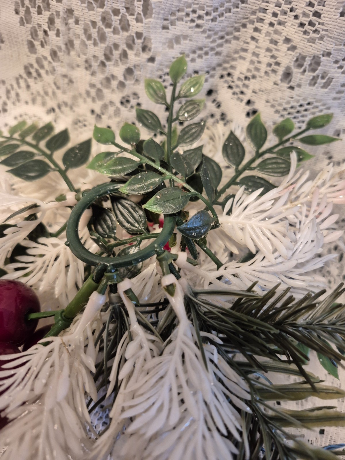 Set/3 Vintage Taper Candle Ring Christmas 5.5″ Winter Shabby