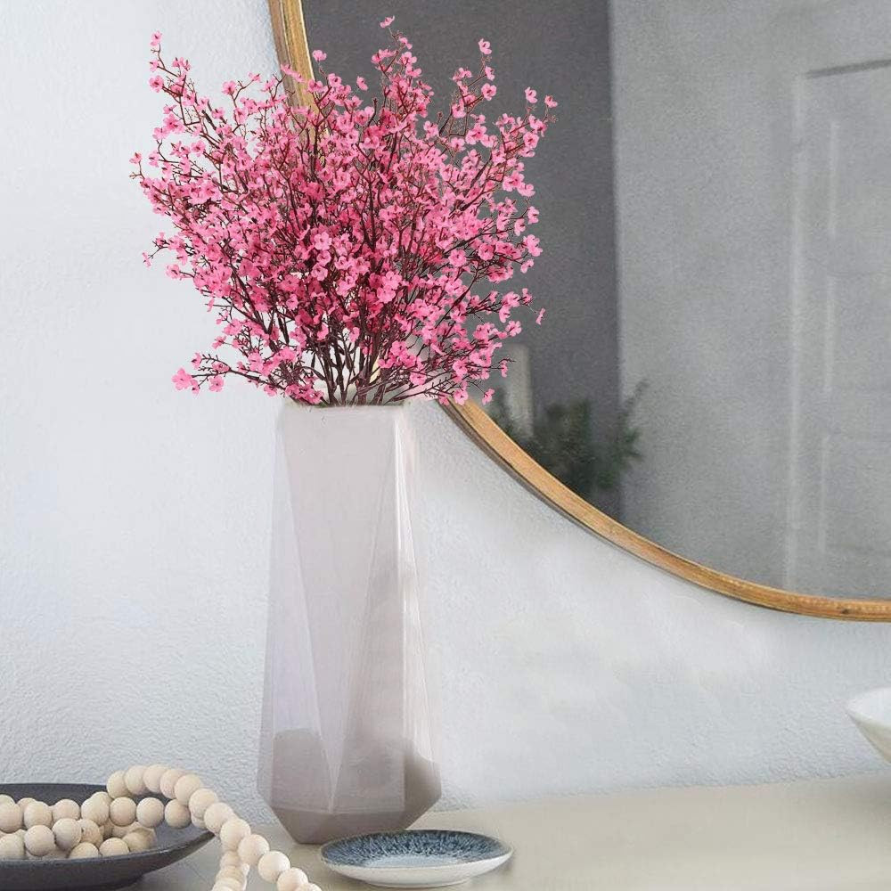 6 Bundles Artificial Flowers Gypsophila Bouquets Pink Valentine’S Day Floral