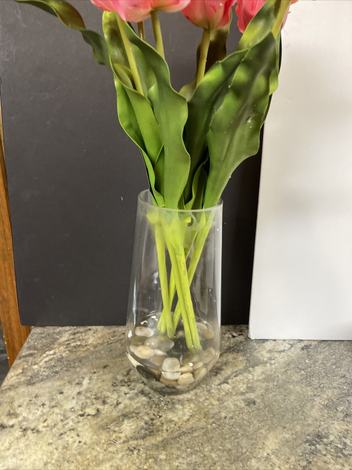 23” Real Touch Parrot Tulips Bouquet Water Vase Pink Flower Valerie Parr Hill