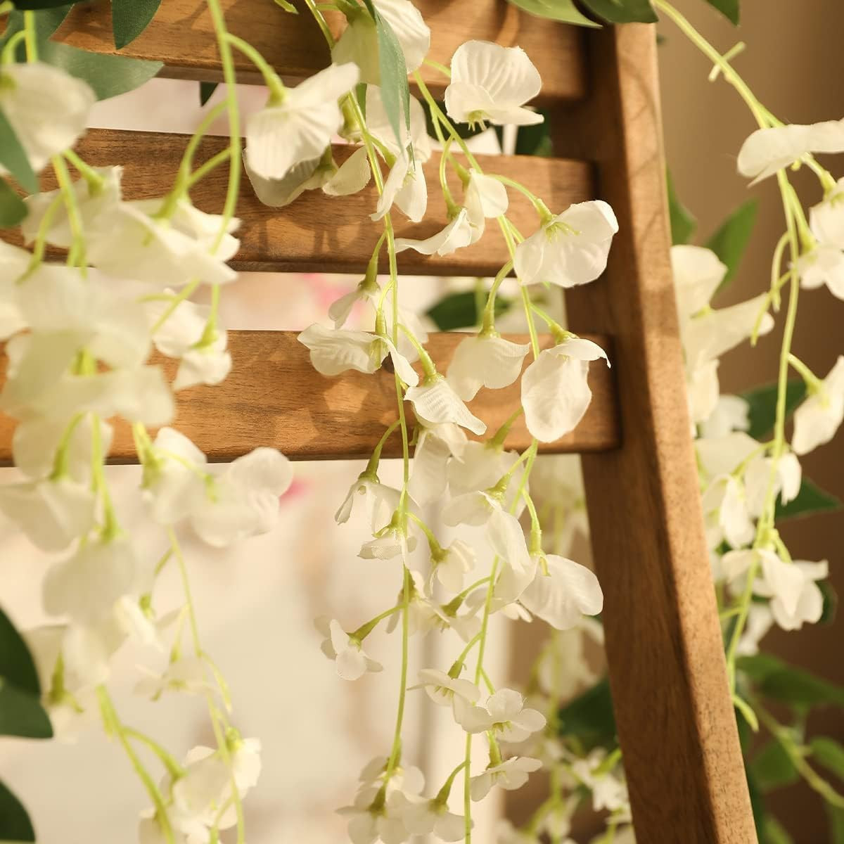 3Pcs 7.2Ft White Wisteria Garland for Wedding & Home Decor