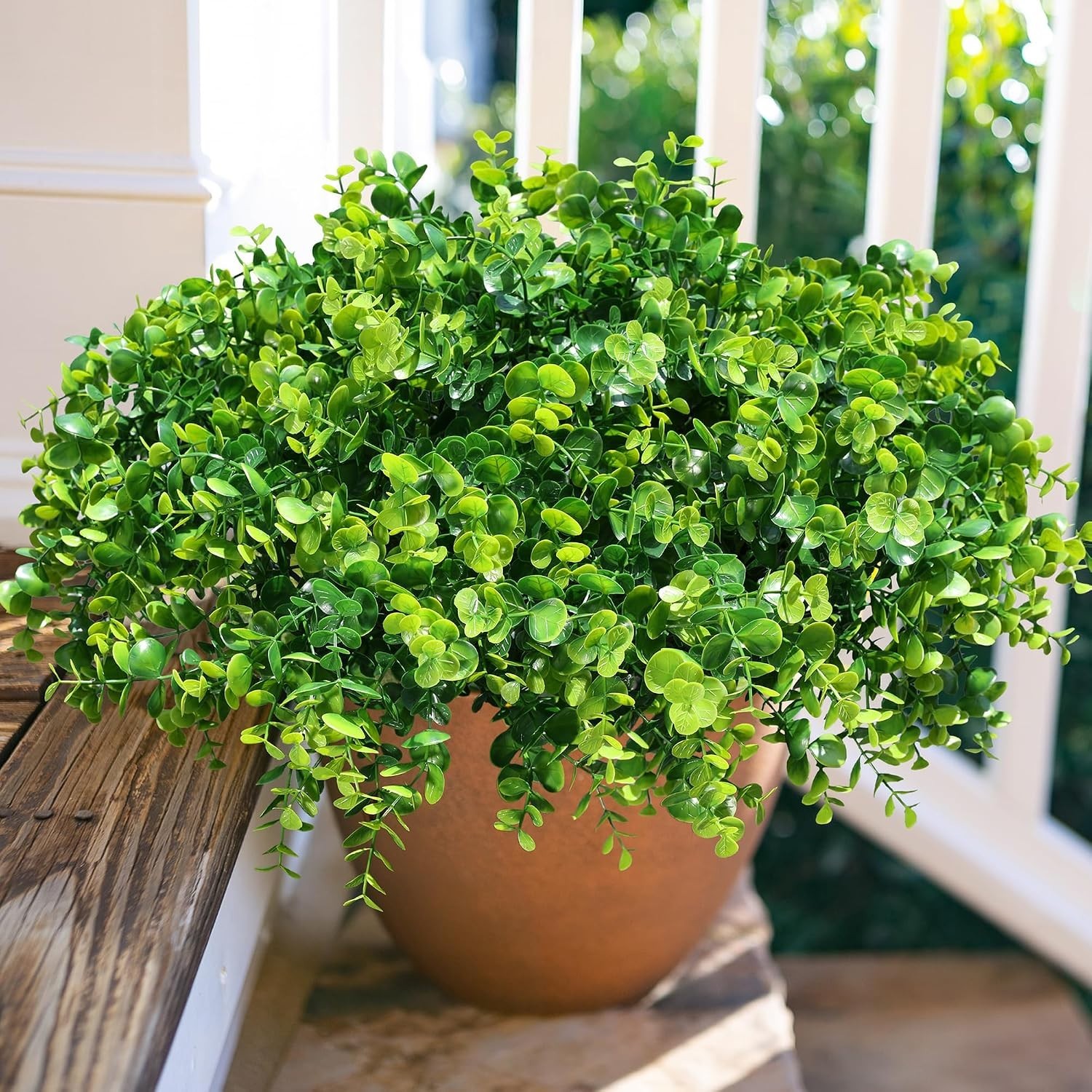 12 Bundles Artificial Plants Outdoor Faux Plants Boston Fern Summer Decor Fake