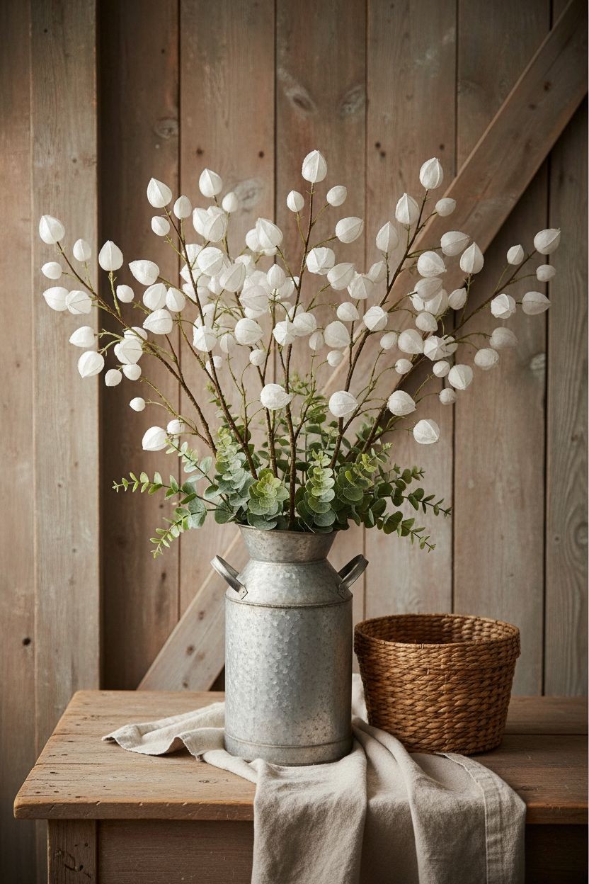 White Faux Pampas Grass Bundle | 3 Artificial Pampas Stems | White Home Decor |