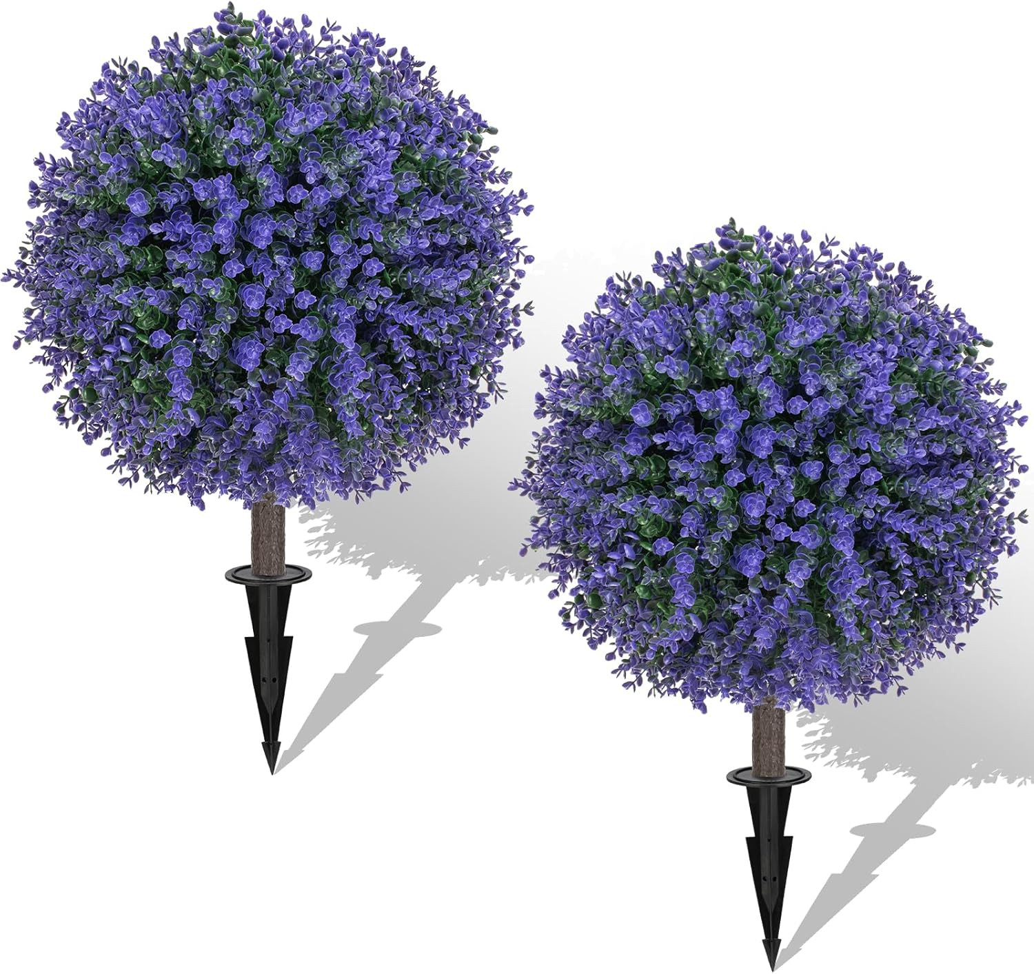 Set of 2 UV Resistant Purple Topiary Balls for Outdoor Garden Decor