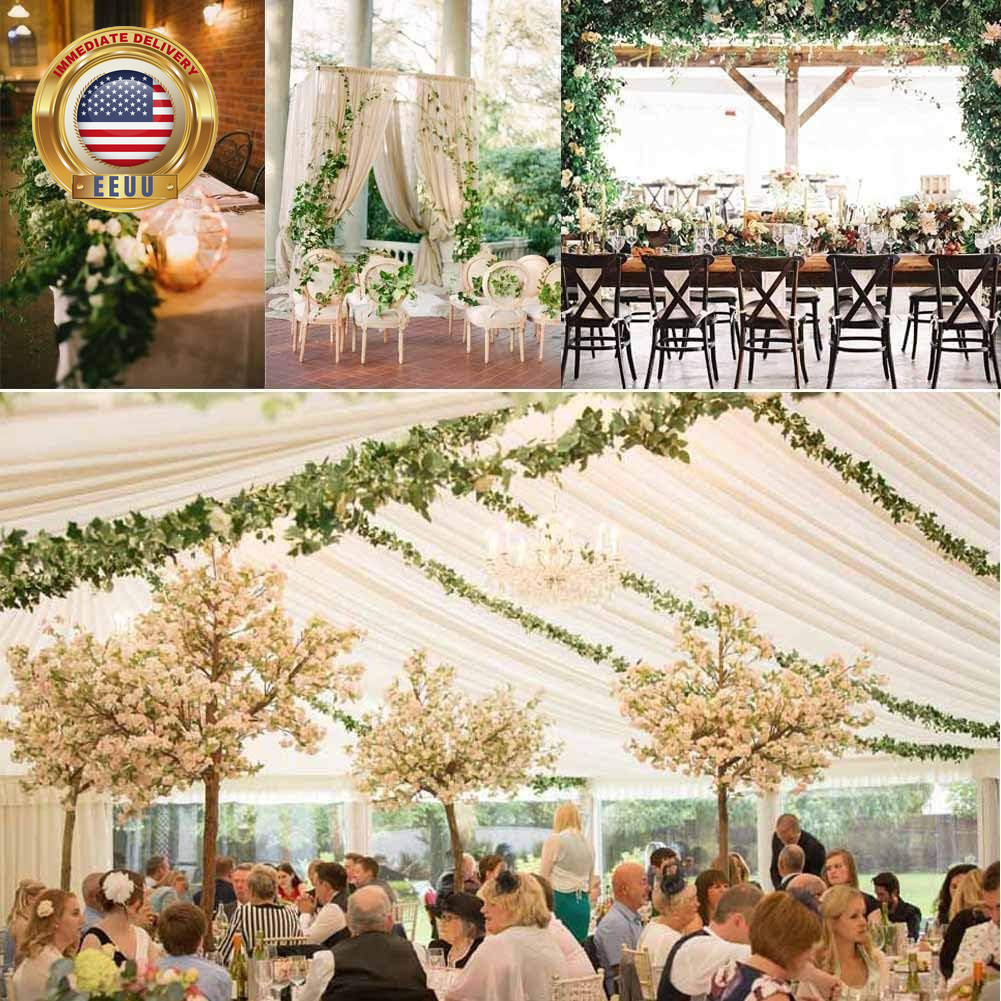12 Pack Fake Vines for Room Decor Artificial Ivy Garland with Clip Green Flowers