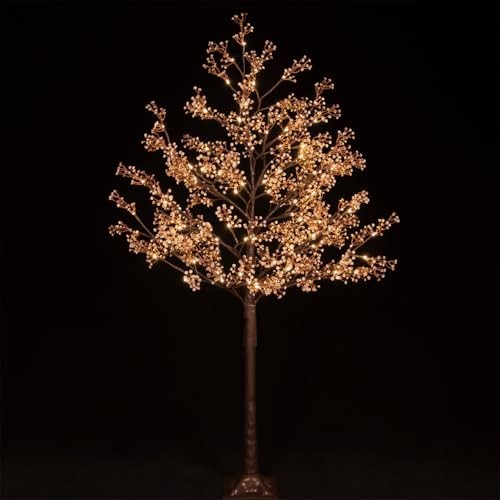 5ft Lighted Baby’s Breath Tree, 128 Dimmable Warm White LED Lights, Indoor/Outdo