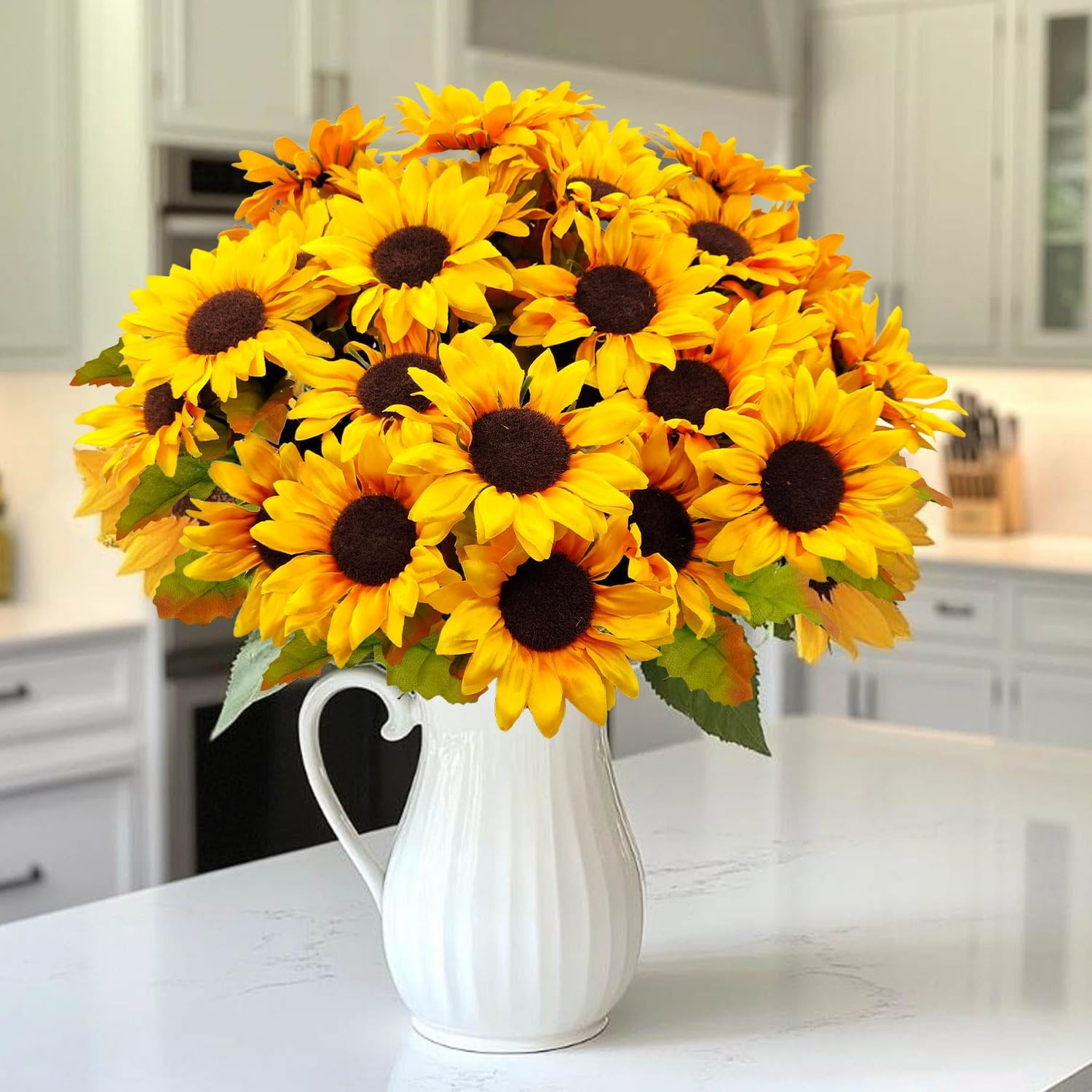 6 Bundles 30 Heads Sunflowers Artificial Flowers Fake Mums Faux Fall Flowers for