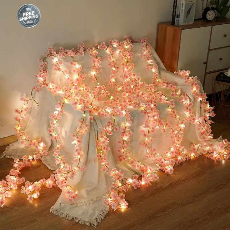 1pcs 180cm/71in Artificial Sakura Flowers Vine Silk Garland Wedding Party Decor