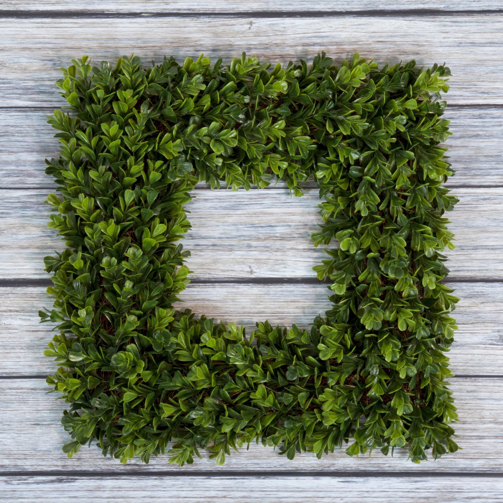 Set of Two 16.5-Inch Indoor/Outdoor Artificial Boxwood Wreaths