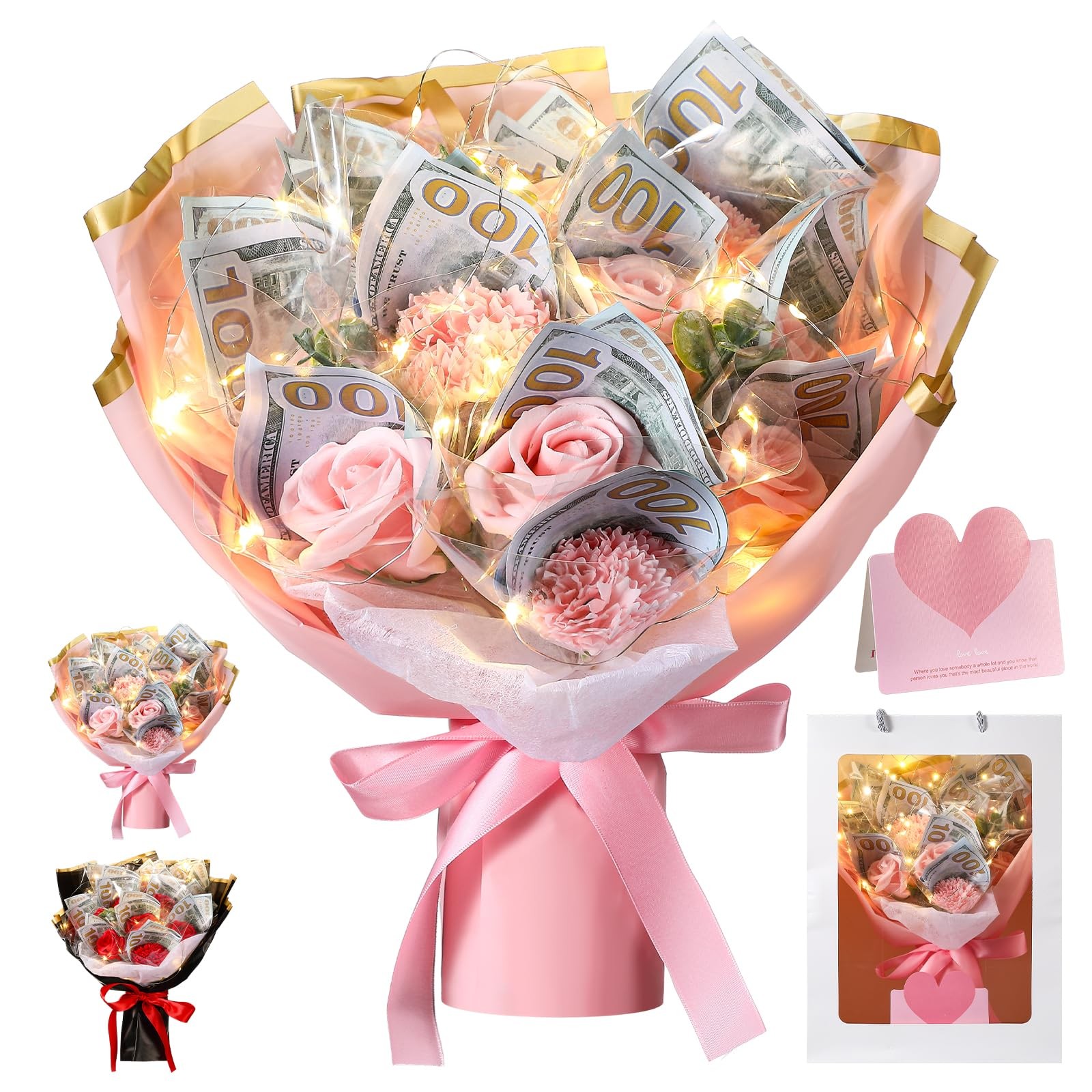 Money Flower Bouquet Wedding Money Bouquet Kit for Cash Gift Cash Nosegay Flo…