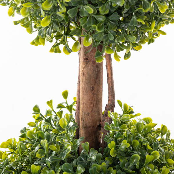 2Pcs 115cm Tall Green Three Ball Boxwood PVC Artificial Tree Home Decoration