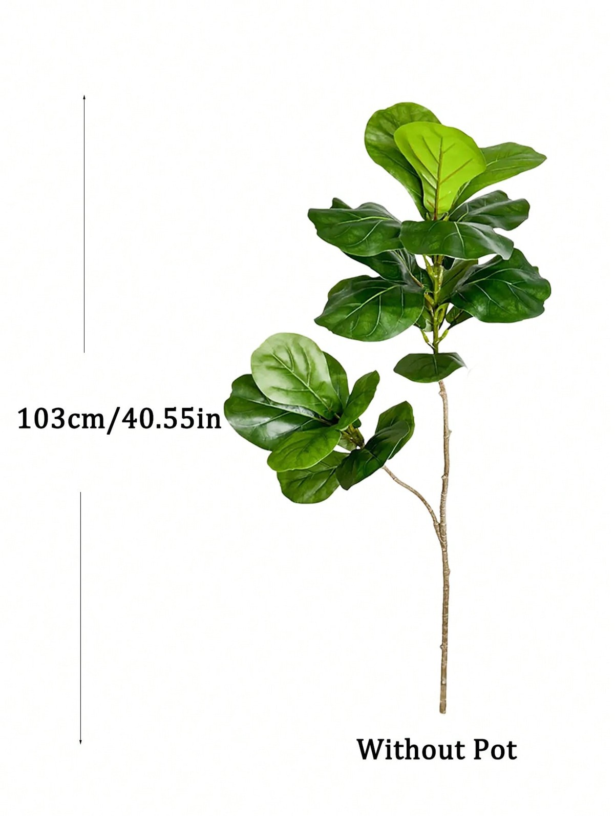 Army Green Artificial Fiddle Leaf Fig Tree 103cm Without Pot