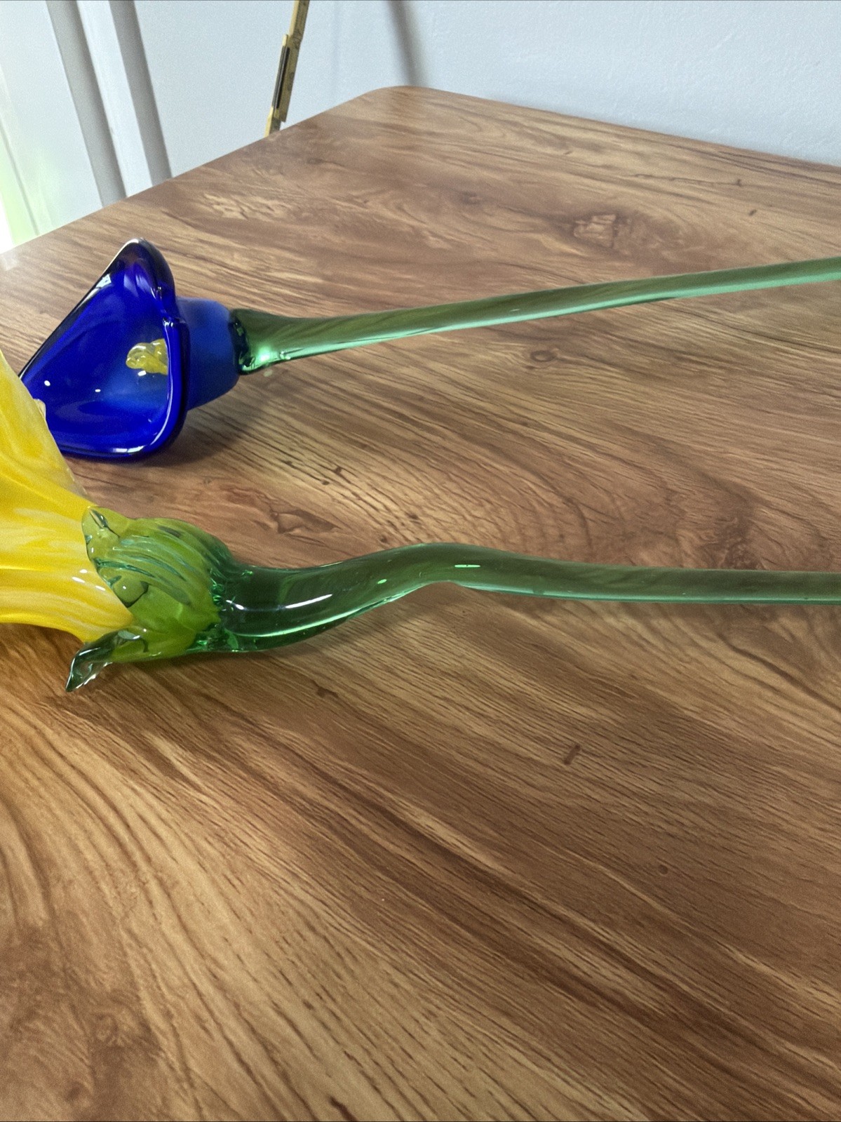 Hand Blown Vintage Glass Flowers ( Made In Italy). 20 Inches Tall