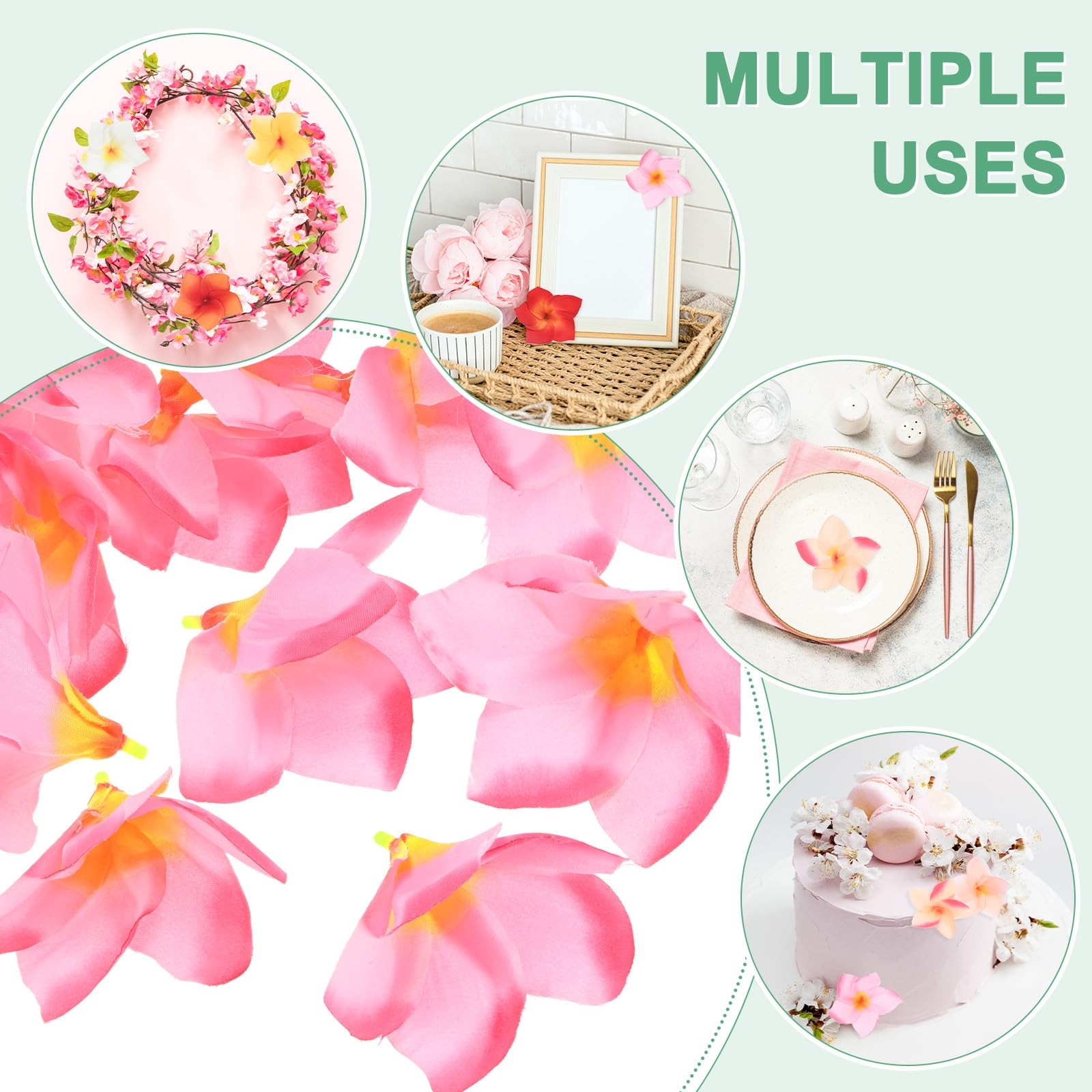 30-Pack Artificial Plumeria Flowers, Fake Silk Heads Flower Hawaiian Plumeria…