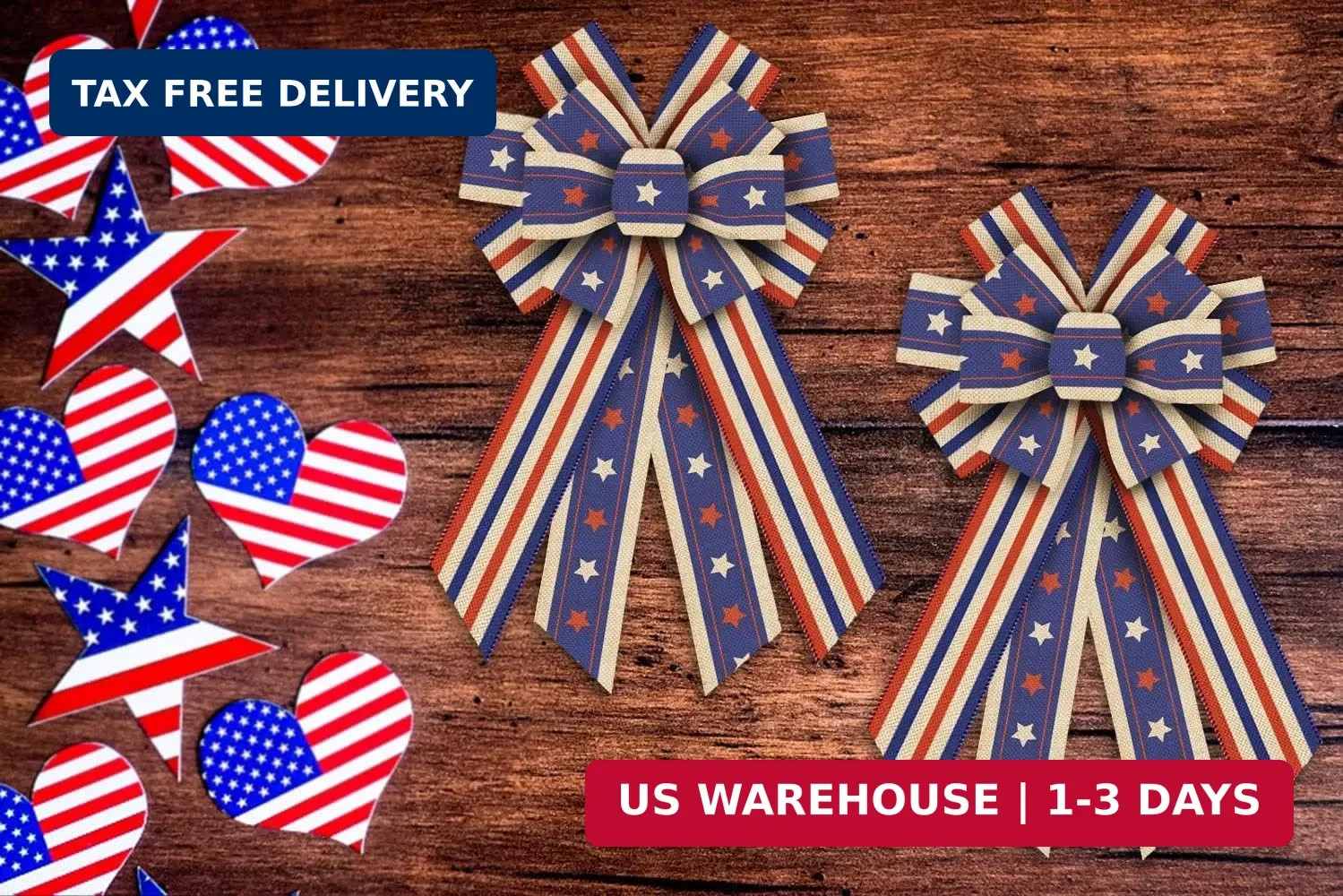 Independece Day Wreath Bows Patriotic Decor Bows for July 4th Wreath America Fla