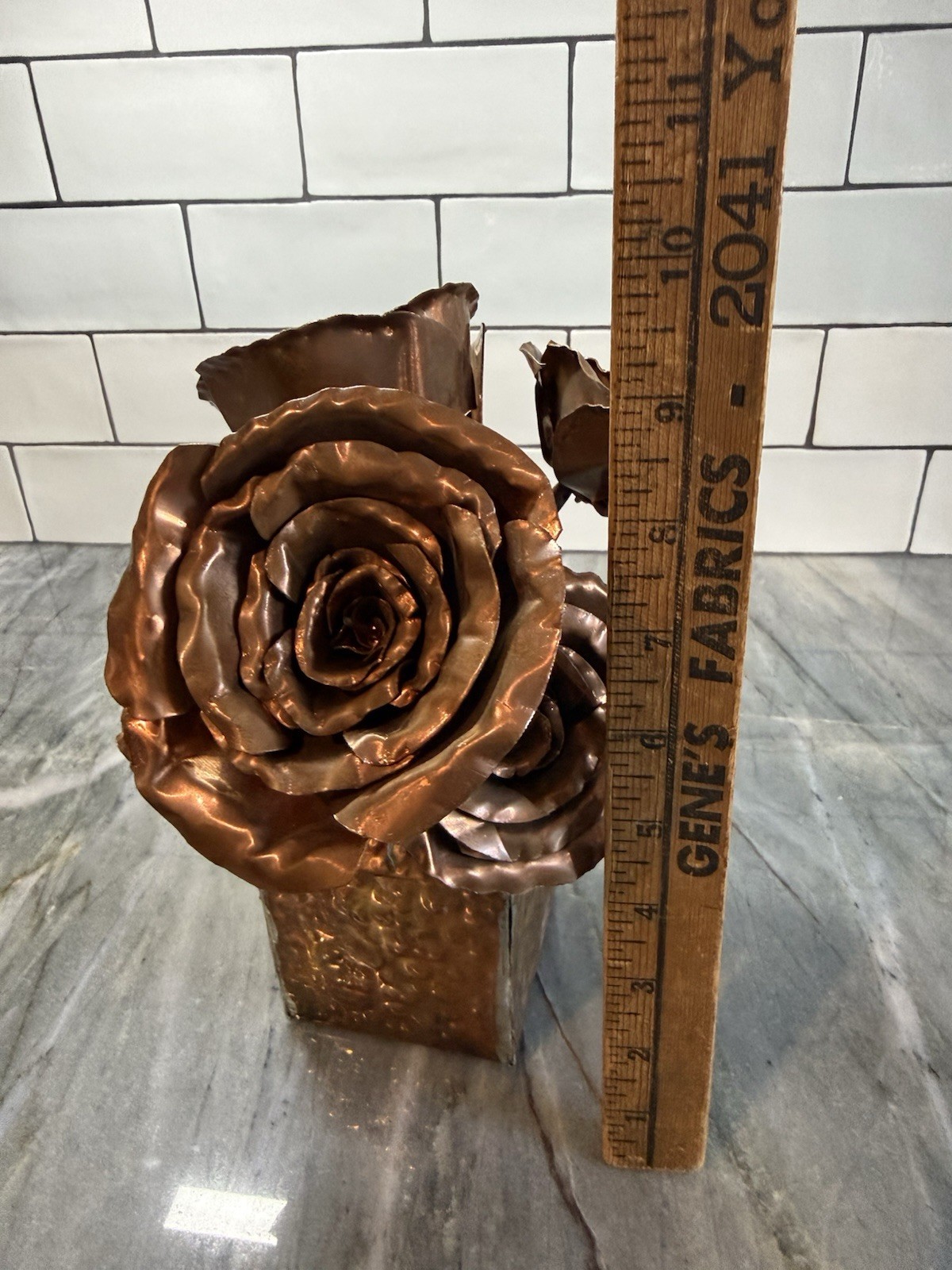 Roses Copper 1/2 Dozen Forever Roses On Stem In Container 🌹