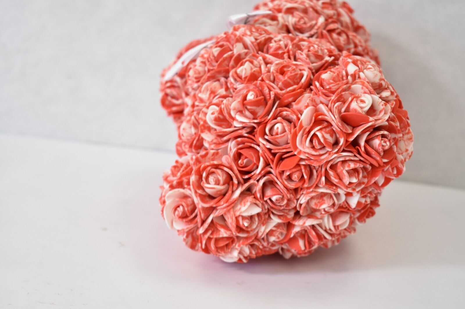 My Custom Heart Red Frost Rose Bear Synthetic Flowers Gift Decoration Piece