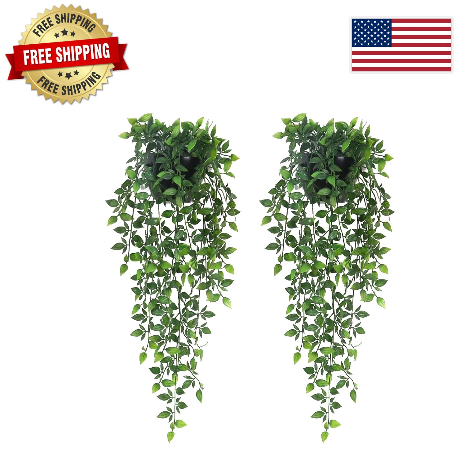 Vivid 2 Pack Fake Wall Plants – Long-Lasting Plastic Greenery for Every Occasion