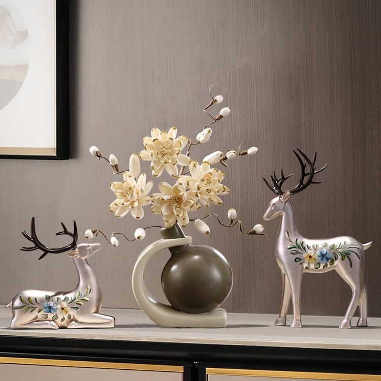 Silver Deer Decor Gold Artificial Flower Centerpiece Luxury Home Table Decor