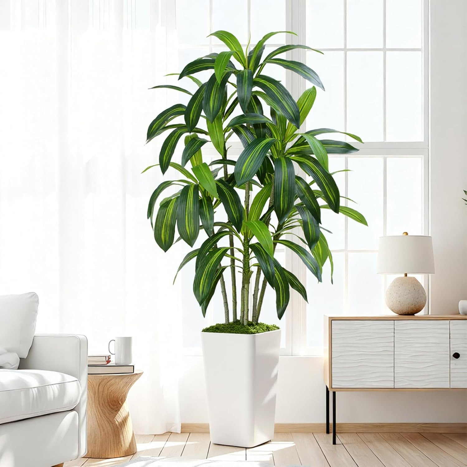 5Ft Dracaena Artificial Tree – Faux Tropical Plant for Home & Office Decor