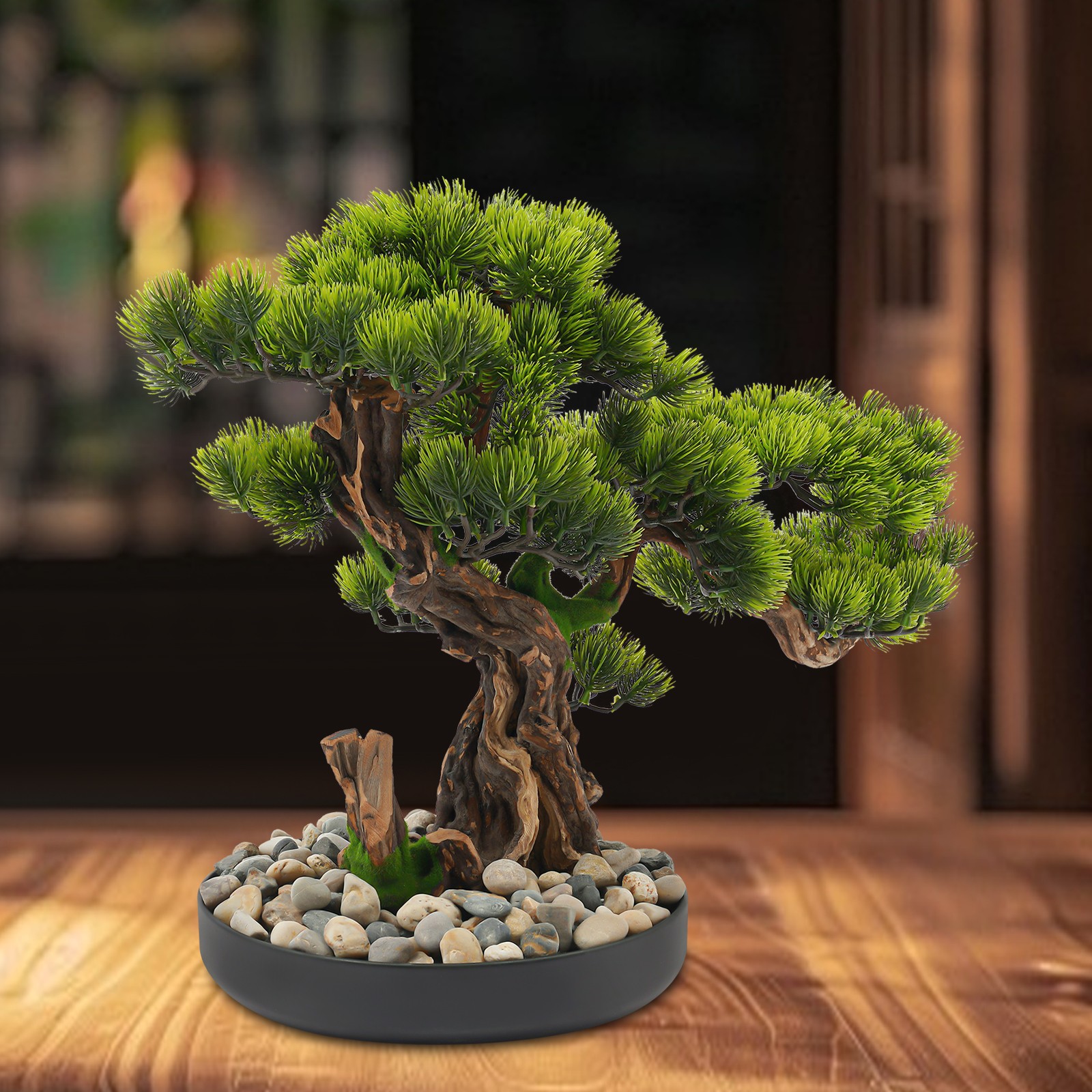 Desktop Artificial Bonsai Tree Artificial Bonsai Pine Tree Realistic Fake Plant
