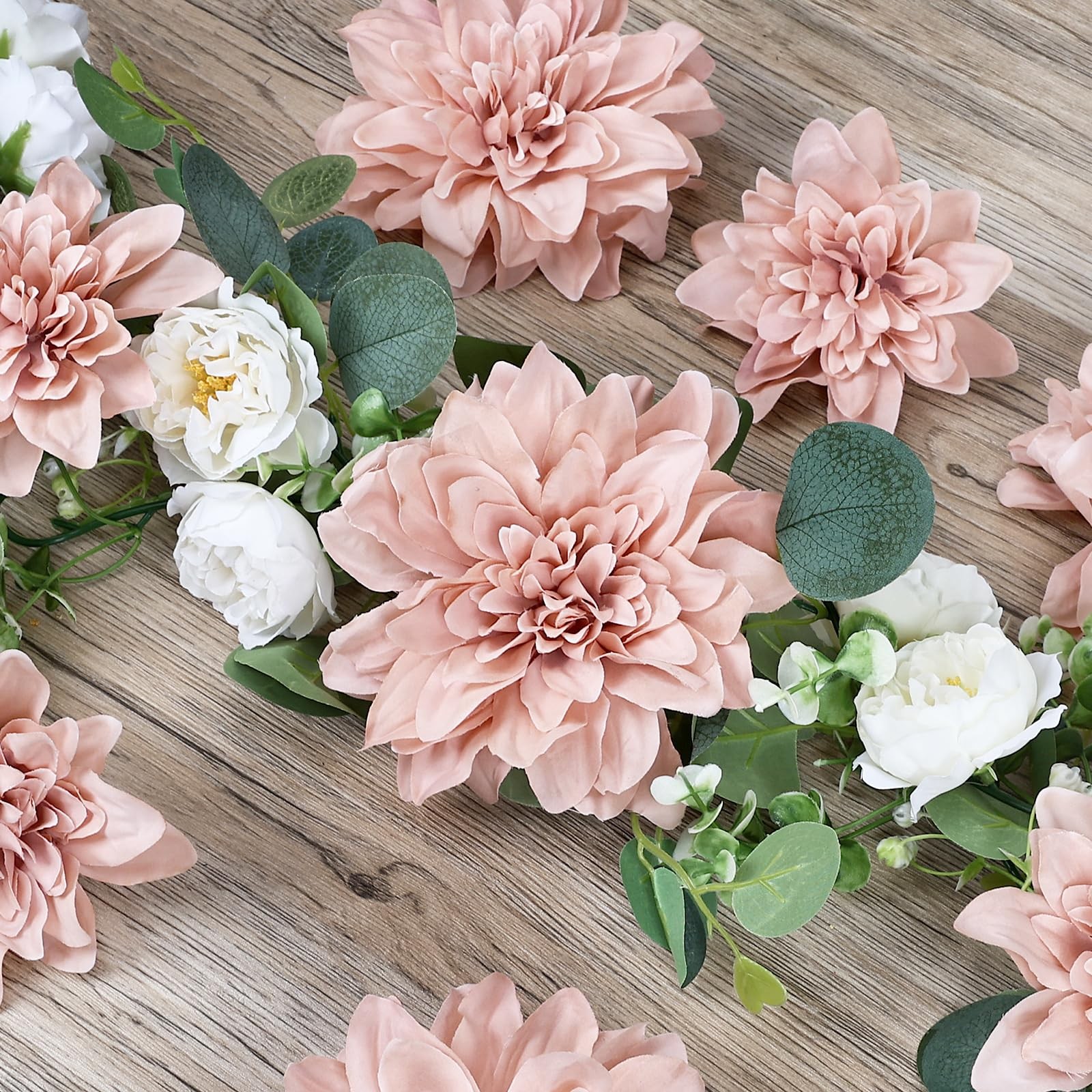 Dahlia Artificial Flowers – 24 PCS Faux Silk Floral with Stem Bulk for Crafts…