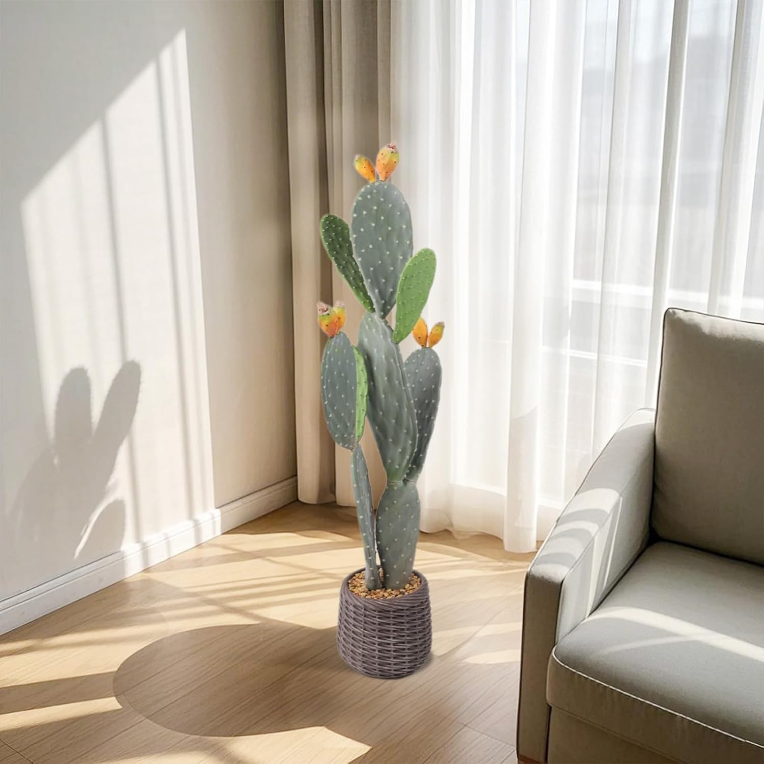 Artificial Cactus Potted Plant 42″ Tall Fake Big Cactus Plant for Indoor Outdoor
