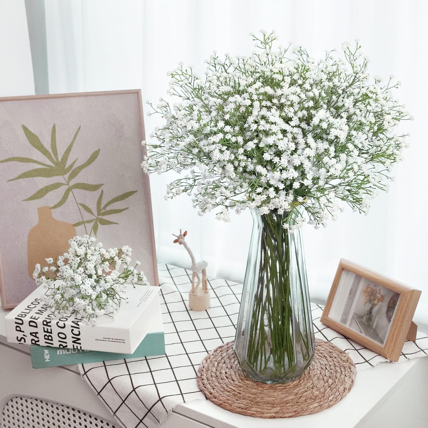 Breath Artificial Flowers, 18 Pcs White Fake Baby Breath Flowers Artificial Bulk