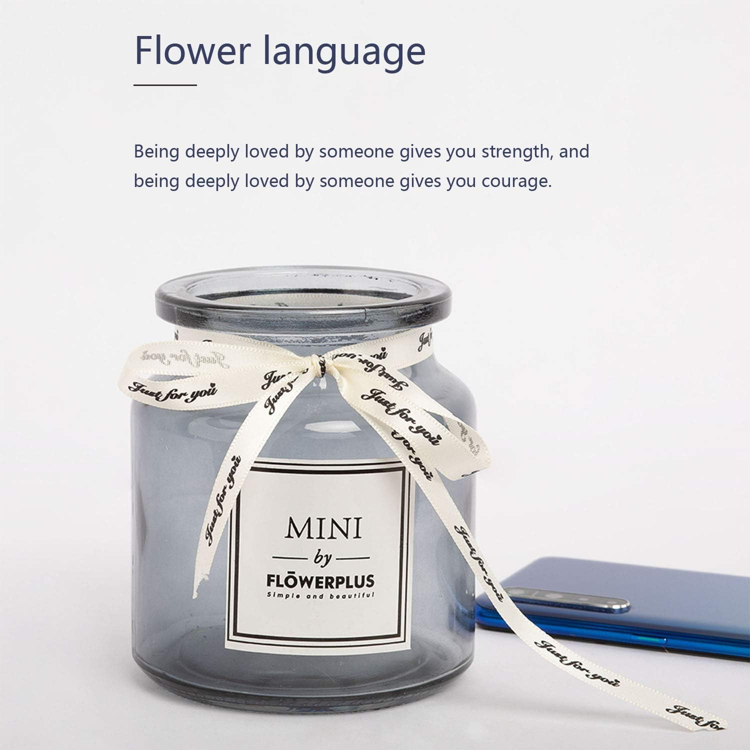 Artificial Peony and Glass Vase, Ins Style Artificial Flower Glass Bottle Set, S