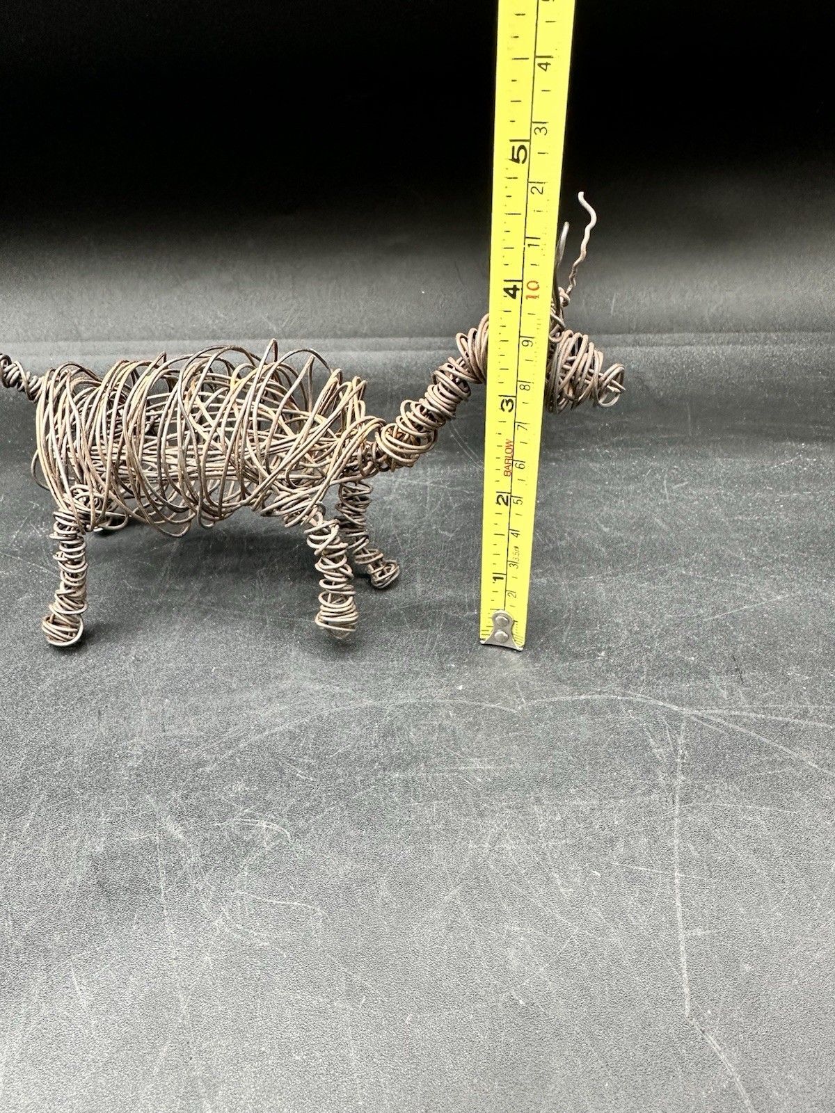 Vintage Brutalist Wire Animal Sculpture Deer Horse Reindeer 8x4in
