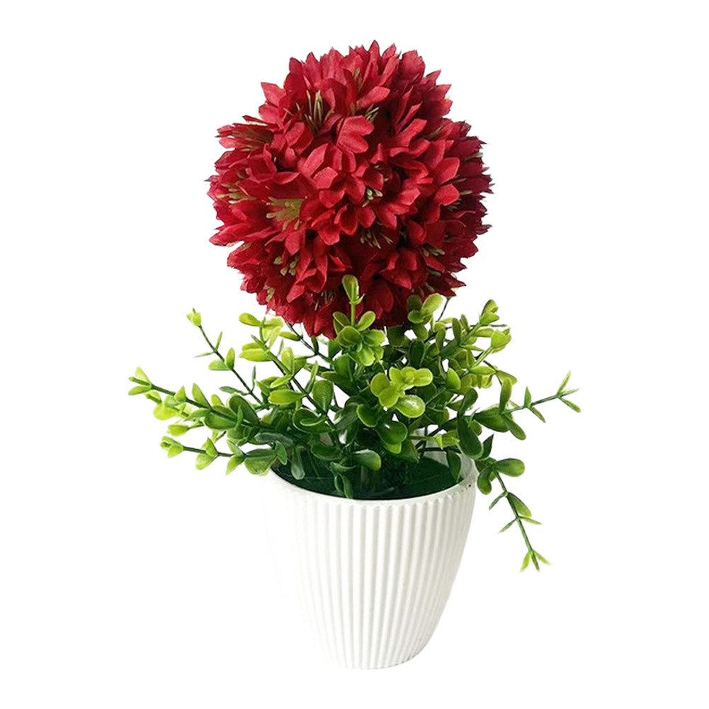 Whimsical Touch Accent Artificial Hydrangea Ball Plastic Flower Arrangement