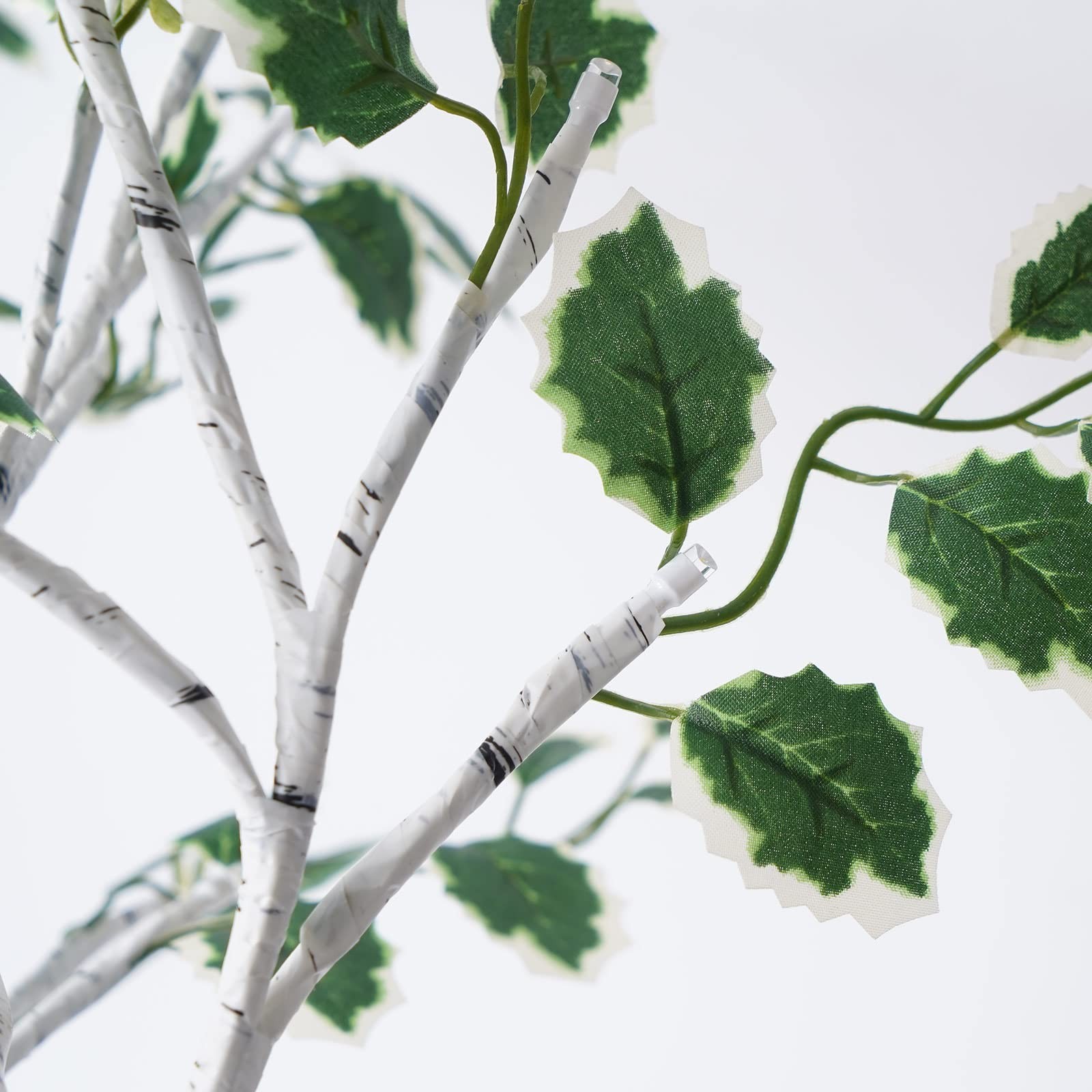 2 Ft LED White Birch Tree Light Tabletop Decor Timer Battery USB Fairy Tree