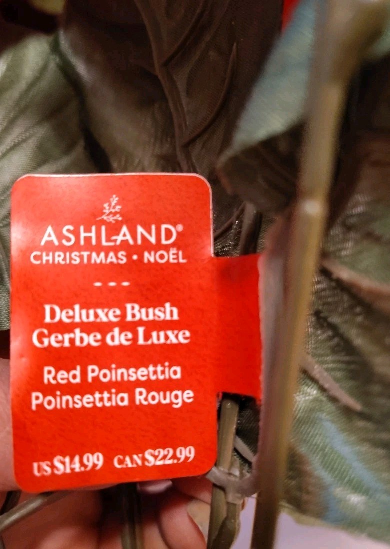 Artificial Poinsettia Deluxe Bushes 2 Bushes Artificial Christmas Flowers Red