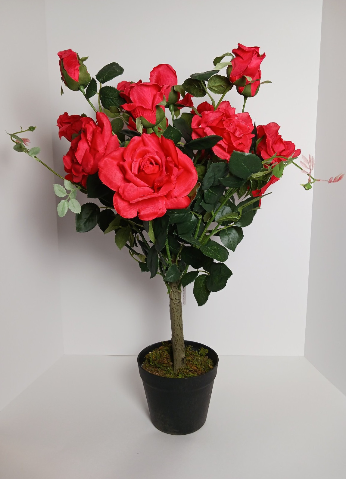 BRAND NEW Wicker Park 27″ Faux ROSE BUSH – RED in Starter Pot GORGEOUS!
