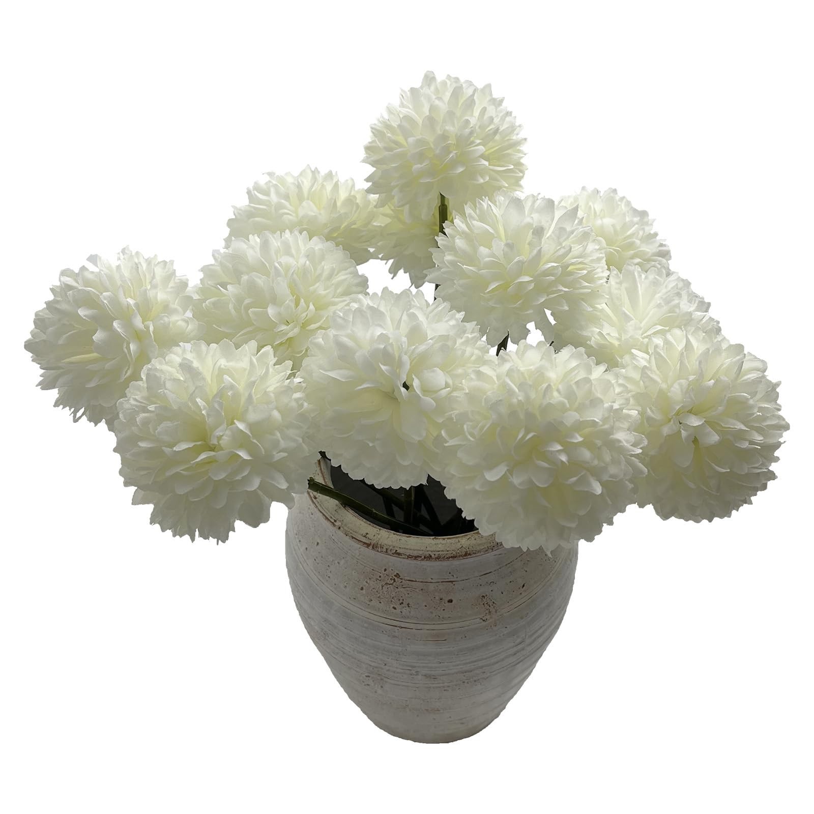 12Pcs Artificial White Chrysanthemums Realistic Fake Flowers, Fake Mums Silk …