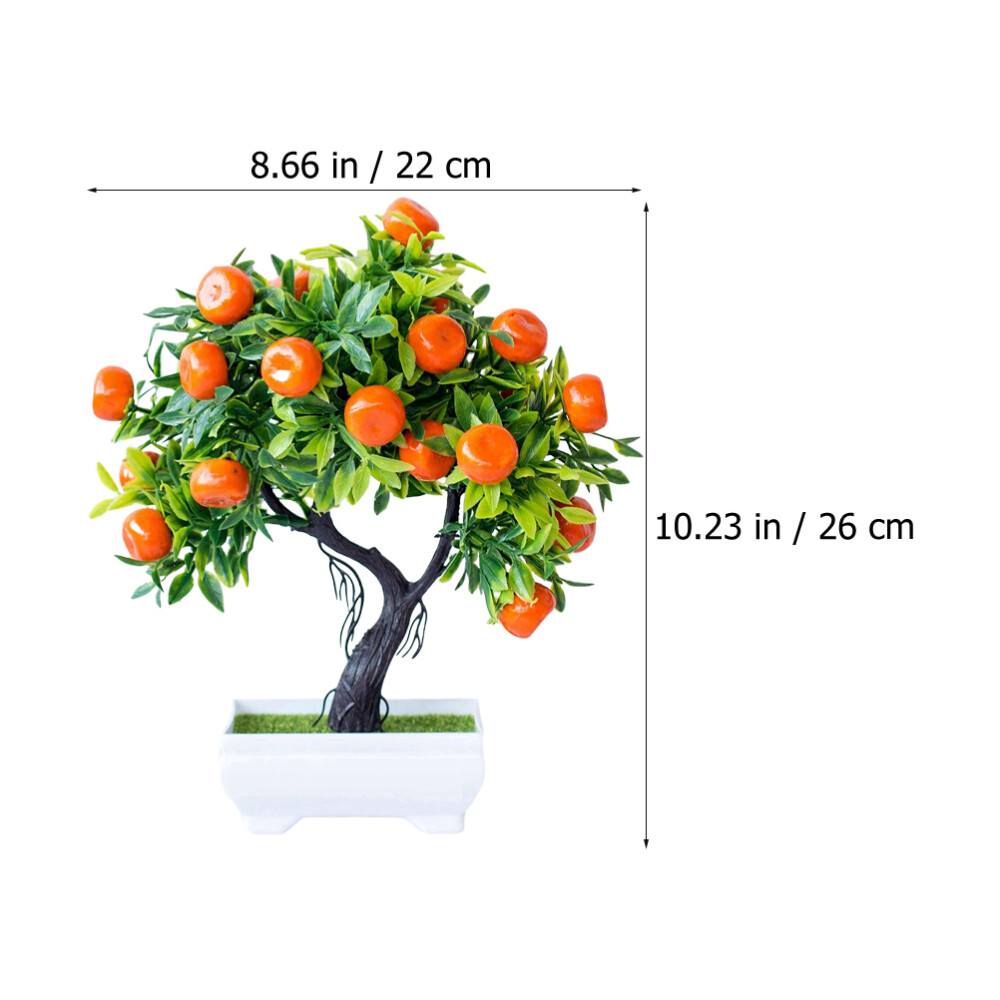 Potted Orange Tree Fake Plant Artificial Fruit Wedding Decor Bonsai Indoor