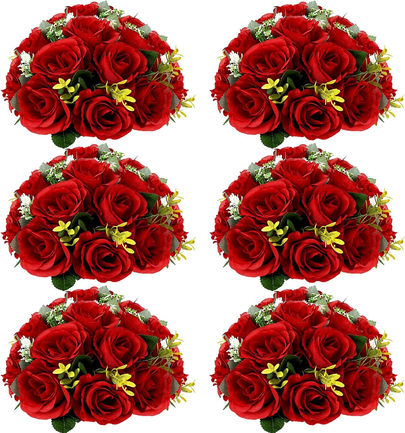 Roses Flower Balls for Centerpieces, 6 Pcs 11.81 Inches Large Artificial Wedding