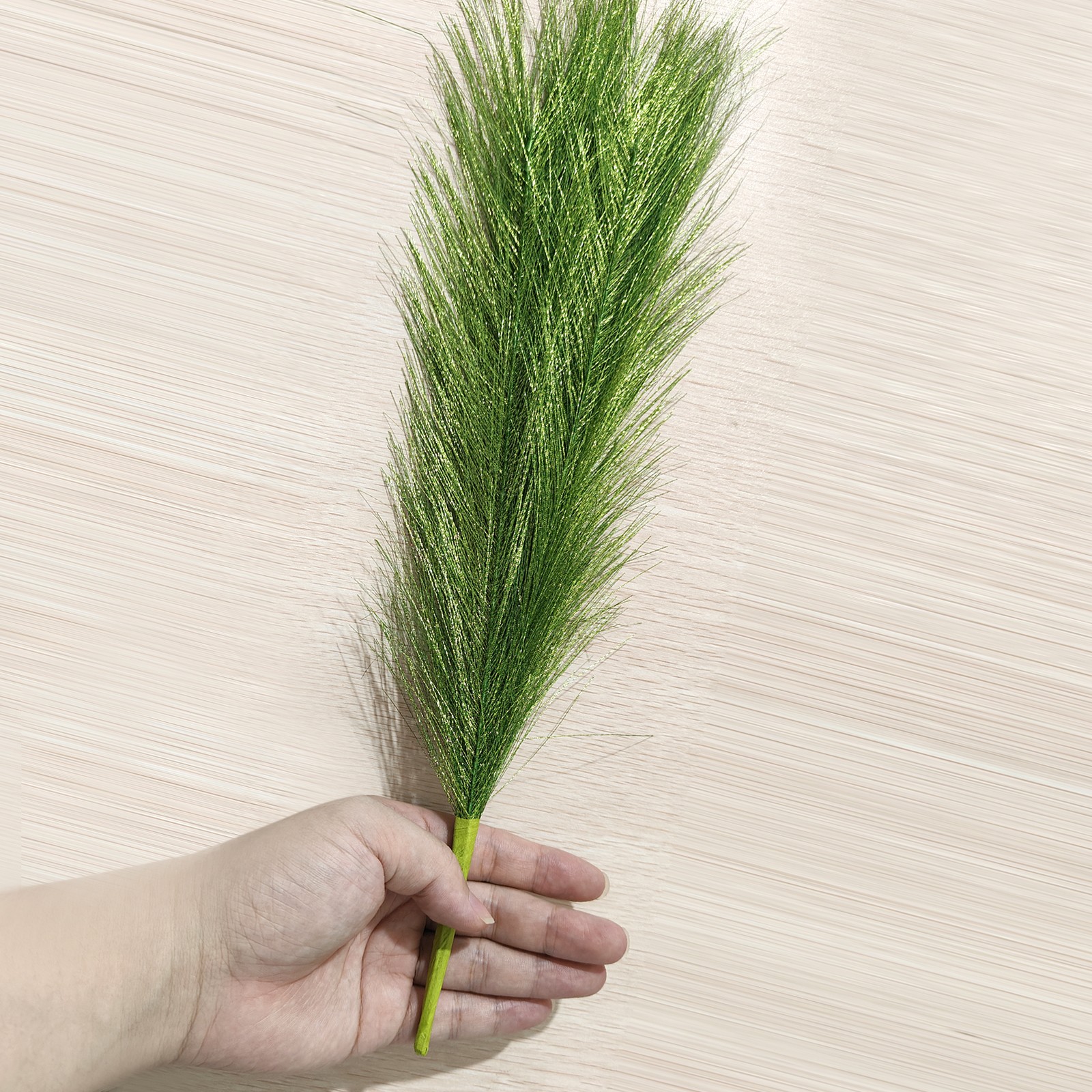3Pcs Pampas Grass 17.7″ Fake Pampas Grass for Wedding Decoration Silver