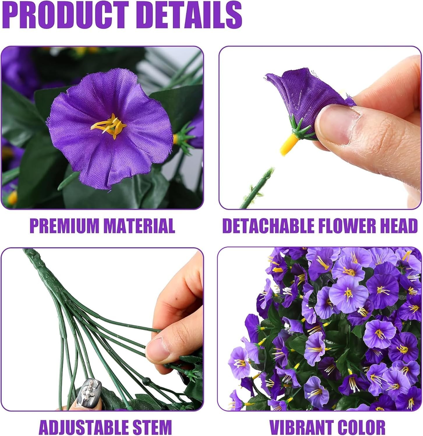 Sggvecsy Artificial Fake Hanging Flowers Plants Outdoor Outside Spring Summer…