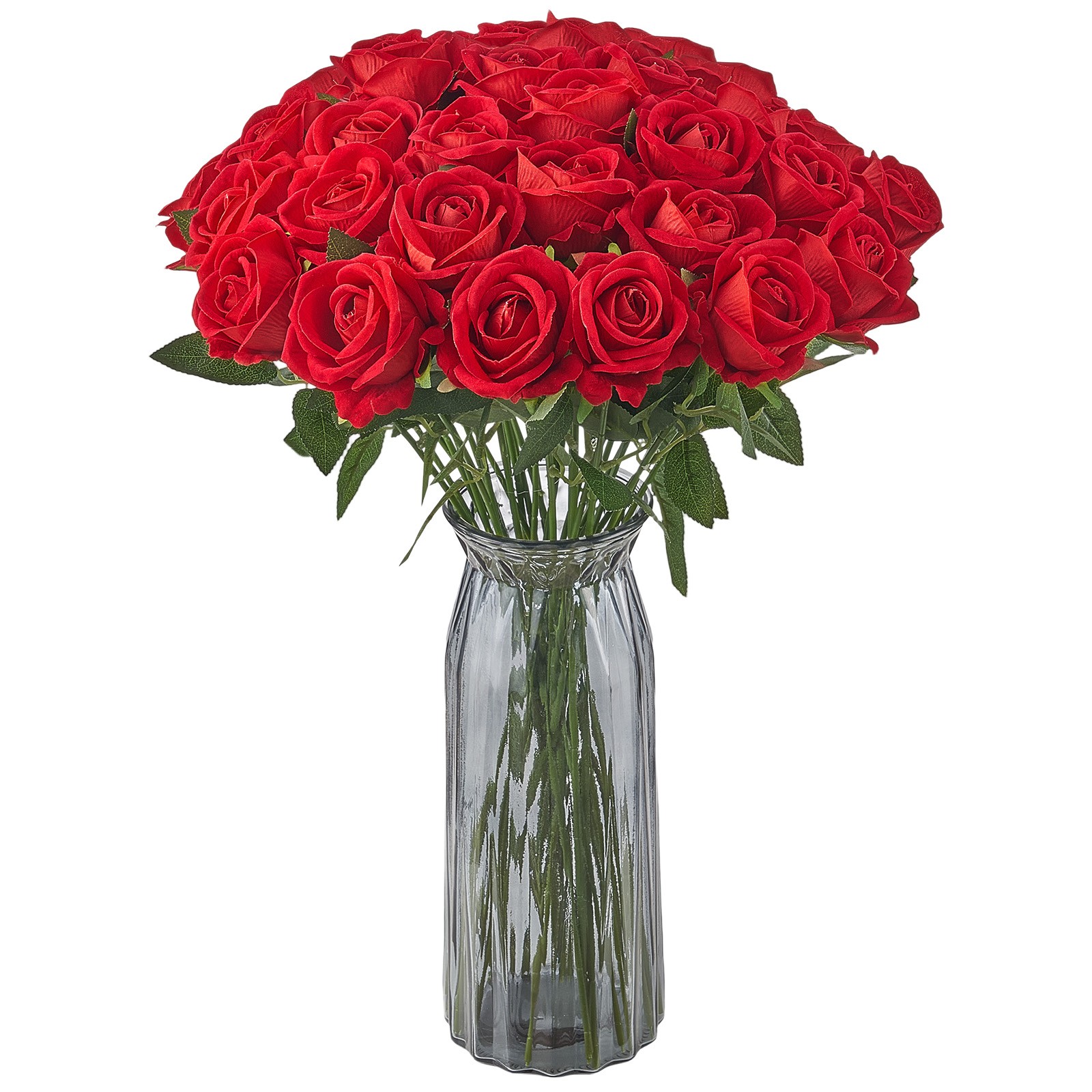 Uimoso 500 Pcs Red Roses Artificial Flowers Realistic Bouquet Xmas Home Decor