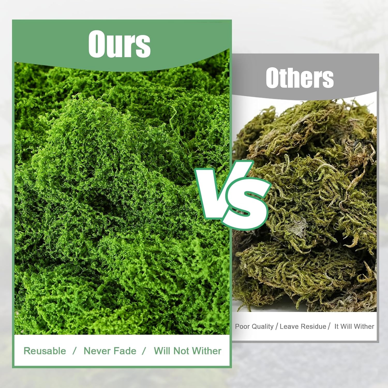 Fake Green Moss for Potted Plants Indoor, 5.3Oz Artificial Moss for DIY Crafts,