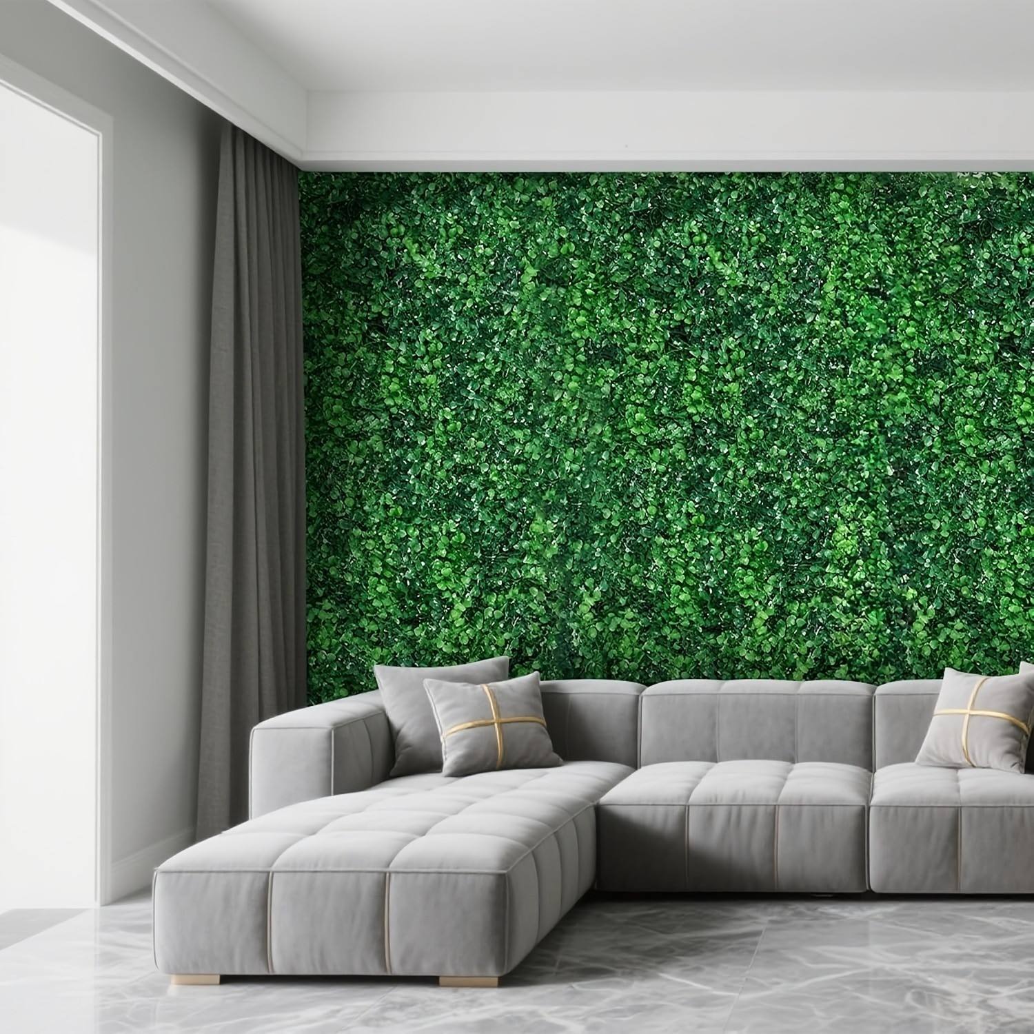 24×16 inch artificial wall grass decoration,12 pieces of yew wood board